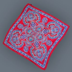 Silk Red, Purple and Blue Paisley Bandanna
